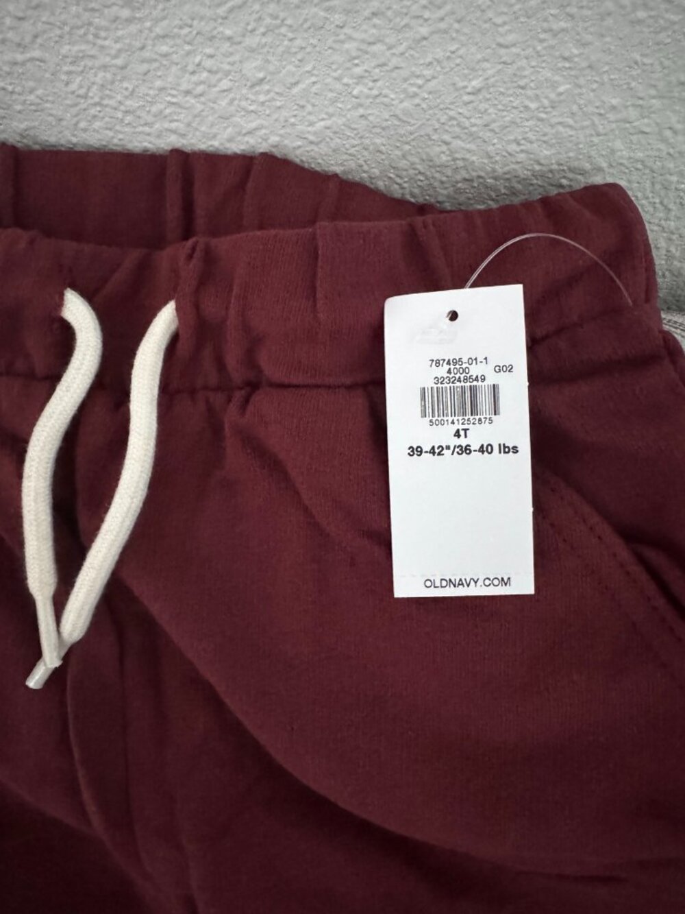 Old Navy Toddler Boys Jogger Sweatpants 4T NWT — Burgundy & Olive (2 Pairs)